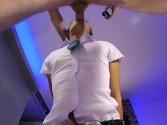 After masturbation guy fucked tranny